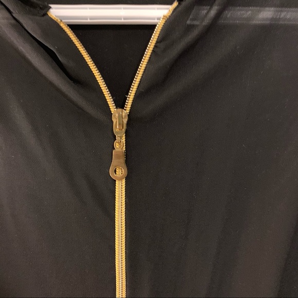 Translucent hooded Black Jacket with golden zipper - Picture 9 of 9
